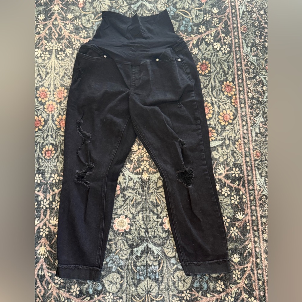 Maternity Black Distressed Women Jeans